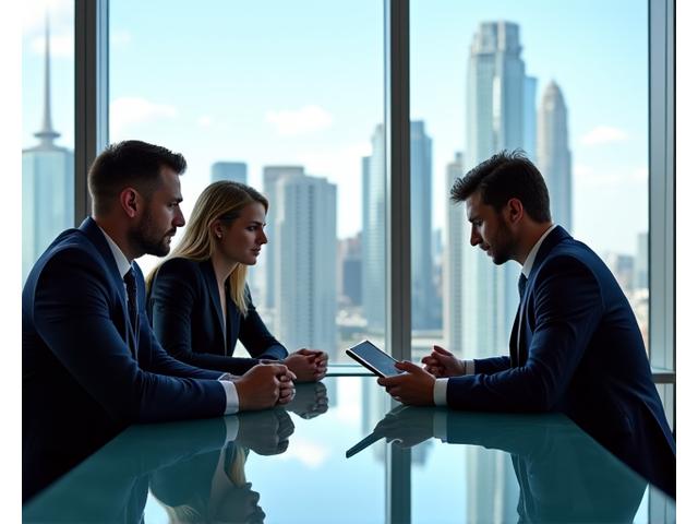 Founders collaborating in a modern Toronto office, overlooking Bay Street.