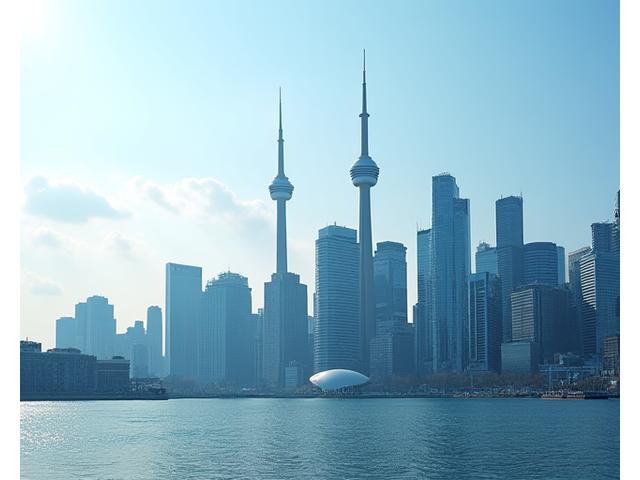 Toronto skyline from the financial district, showcasing the vibrant city.