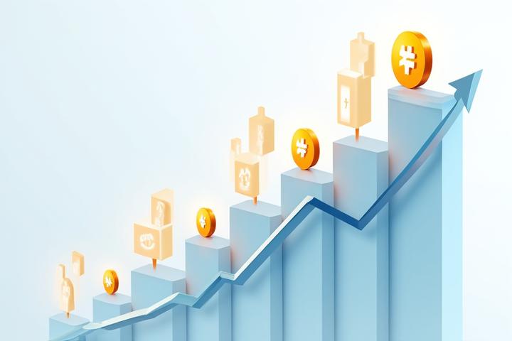 Illustration of a rising stock chart overlaid with cryptocurrency symbols like Bitcoin and Ethereum, signifying growth and diversification