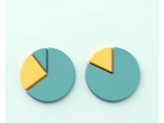Infographic showing 'before' and 'after' pie charts of portfolio allocation, demonstrating a rebalancing strategy.